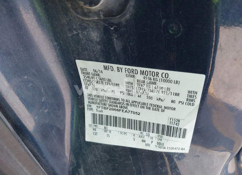 Photo 9 of 2015 Ford F-250 XL (VIN 1FTBF2B66FEA77052)