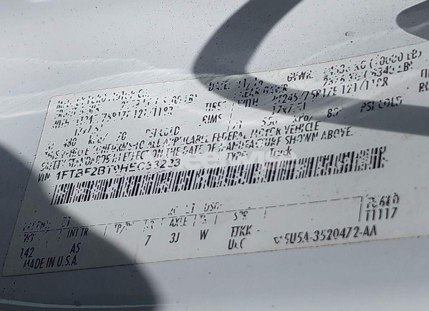 Photo 9 of 2017 Ford F-250 XL (VIN 1FTBF2BT9HEC33223)