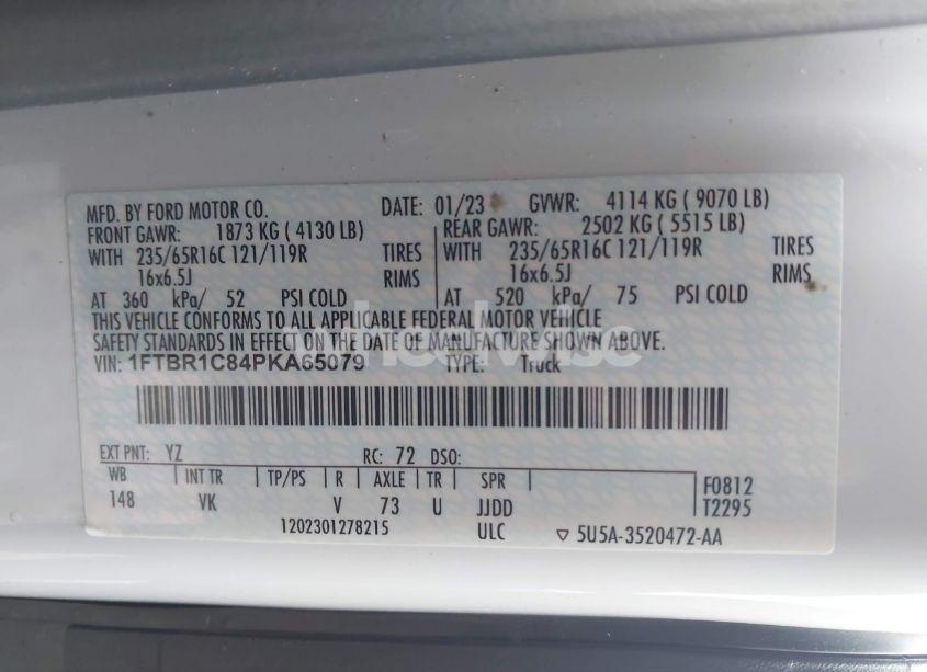 Photo 9 of 2023 Ford Transit-250 (VIN 1FTBR1C84PKA65079)