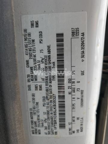 2020 FORD TRANSIT T-250 (VIN 1FTBR1C85LKB35327) main photo