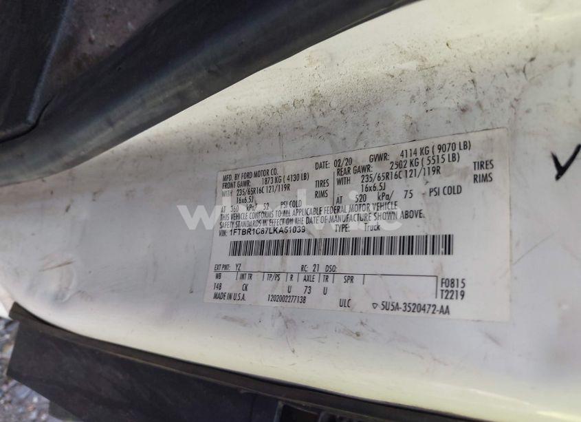 Photo 9 of 2020 Ford Transit-250 N/A (VIN 1FTBR1C87LKA51039)