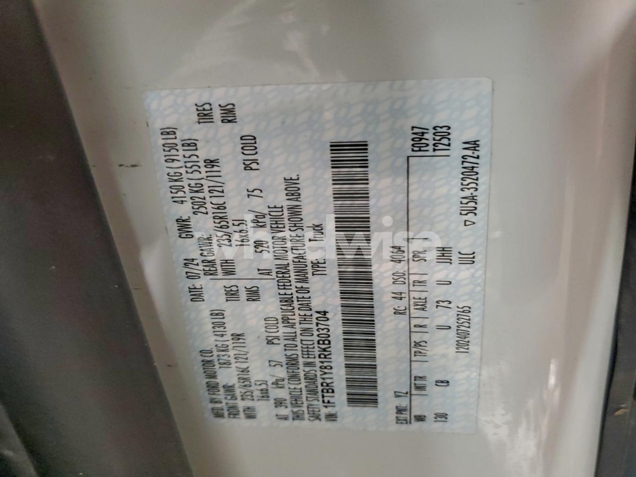 Photo 13 of 2024 FORD TRANSIT T-250 (VIN 1FTBR1Y81RKB03704)