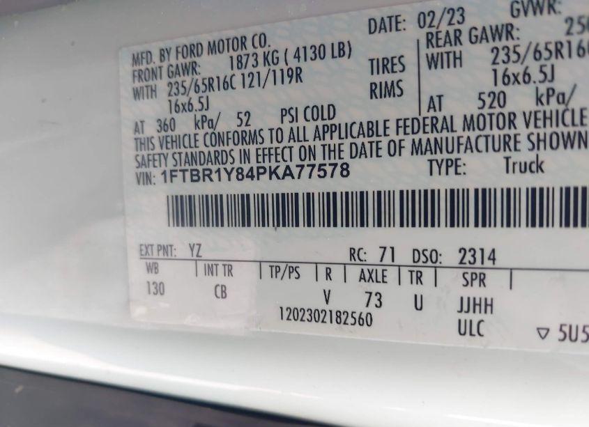 Photo 9 of 2023 Ford Transit-250 CARGO VAN (VIN 1FTBR1Y84PKA77578)