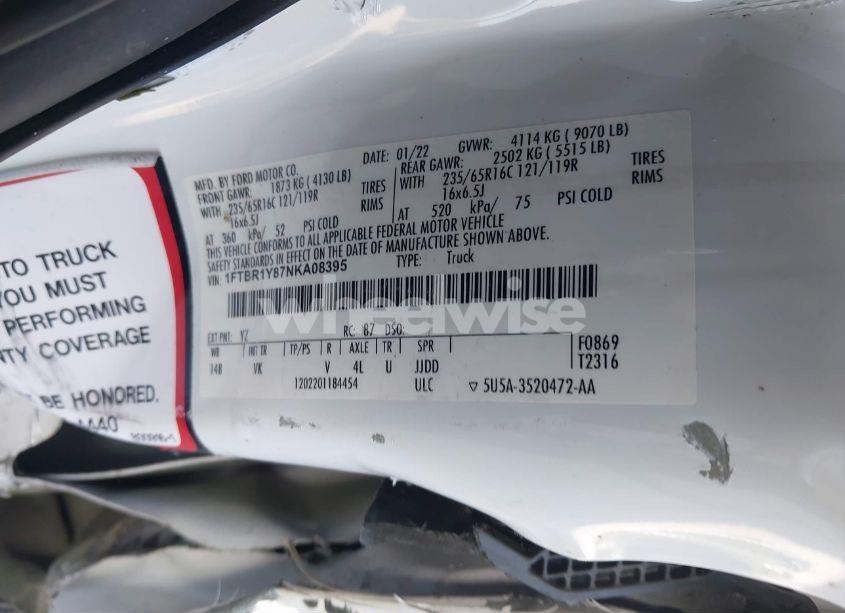 Photo 9 of 2022 Ford Transit-250 N/A (VIN 1FTBR1Y87NKA08395)