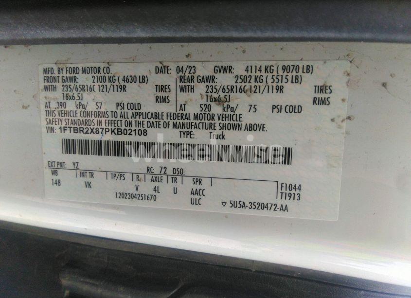 Photo 9 of 2023 Ford Transit-250 N/A (VIN 1FTBR2X87PKB02108)