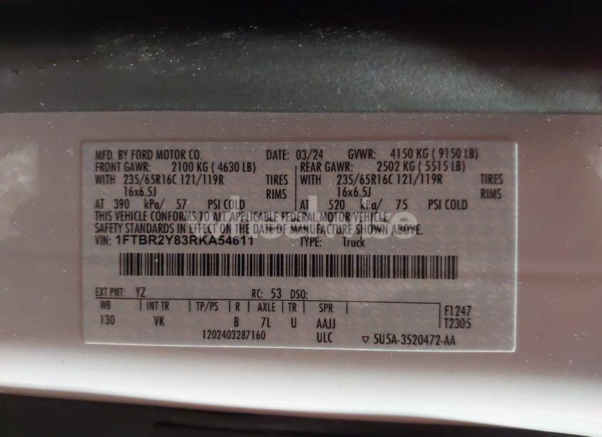 Photo 9 of 2024 Ford Transit-250 N/A (VIN 1FTBR2Y83RKA54611)