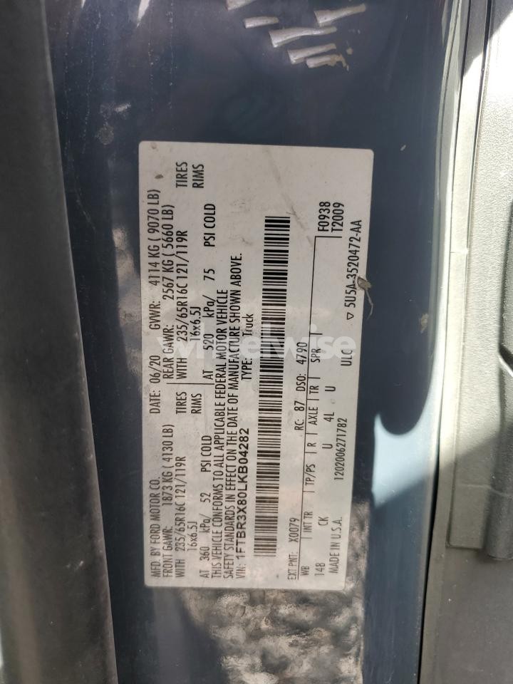 Photo 13 of 2020 FORD TRANSIT T-250 (VIN 1FTBR3X80LKB04282)