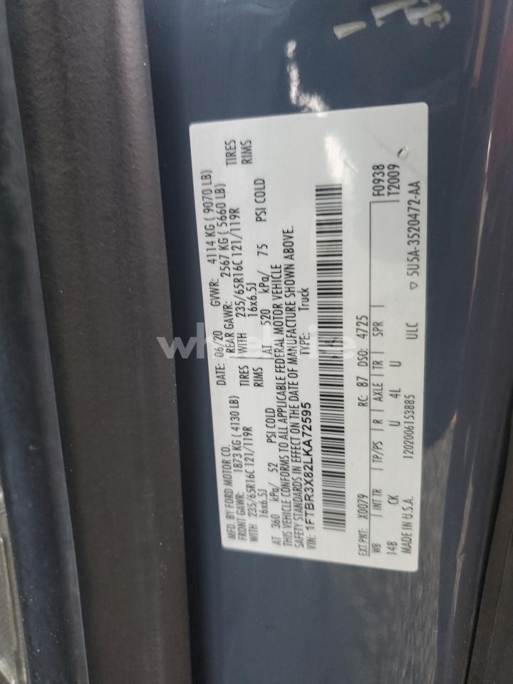 Photo 13 of 2020 FORD TRANSIT T-250 (VIN 1FTBR3X82LKA72595)