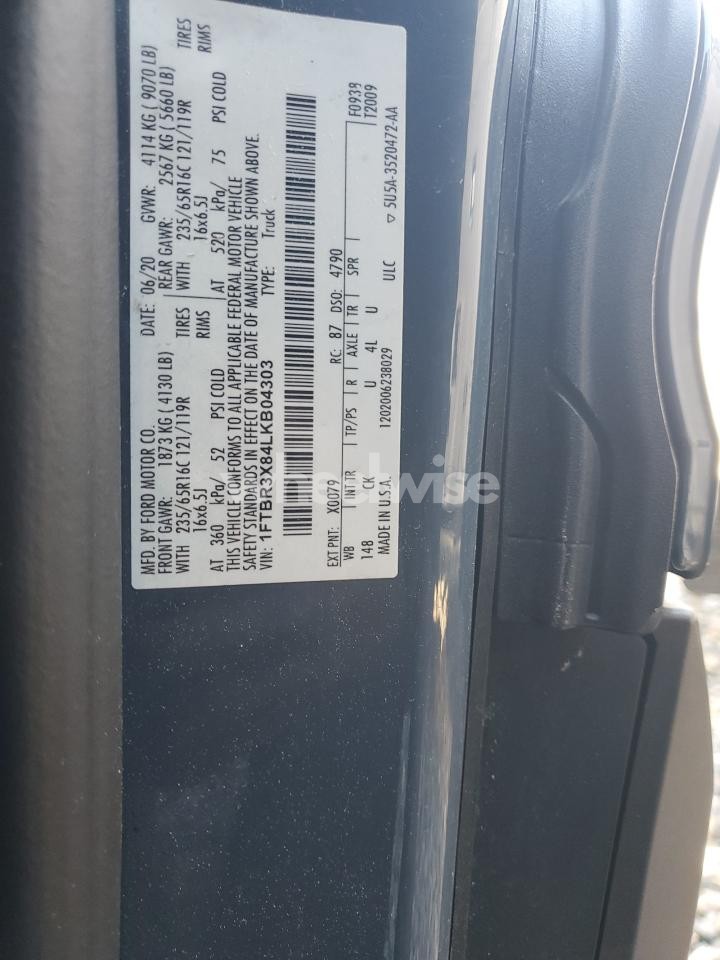 Photo 13 of 2020 FORD TRANSIT T-250 (VIN 1FTBR3X84LKB04303)