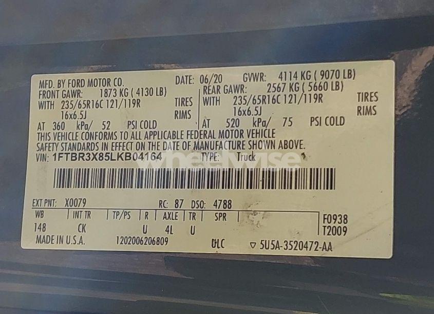 Photo 9 of 2020 Ford Transit-250 CARGO VAN (VIN 1FTBR3X85LKB04164)