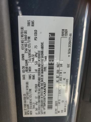 Photo 3 of 2020 FORD TRANSIT T-250 (VIN 1FTBR3X87LKA47837)