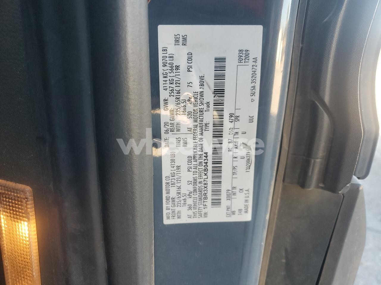 Photo 13 of 2020 FORD TRANSIT T-250 (VIN 1FTBR3X87LKB04344)