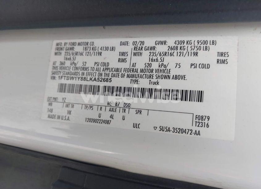 Photo 9 of 2020 Ford Transit-350 (VIN 1FTBW1Y88LKA52685)