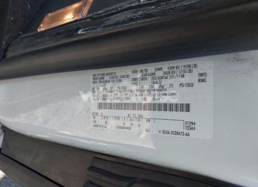 Photo 9 of 2020 Ford Transit-350 CARGO VAN (VIN 1FTBW1YG2LKB22124)