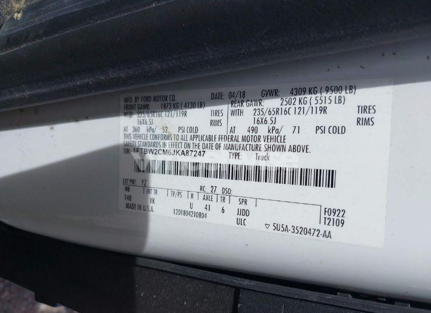 Photo 9 of 2018 Ford Transit-350 (VIN 1FTBW2CM6JKA87247)