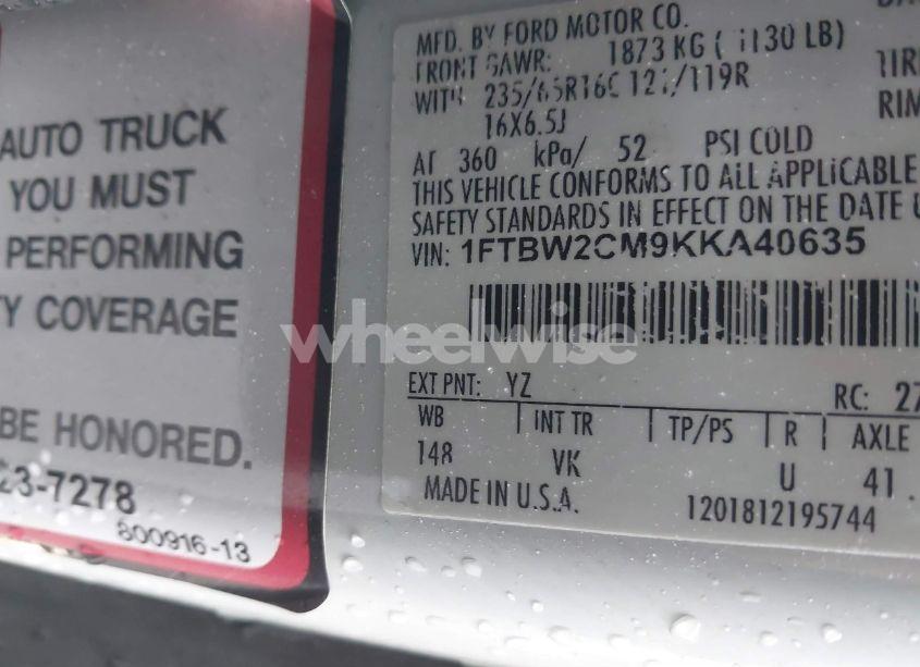 Photo 8 of 2019 Ford Transit-350 (VIN 1FTBW2CM9KKA40635)