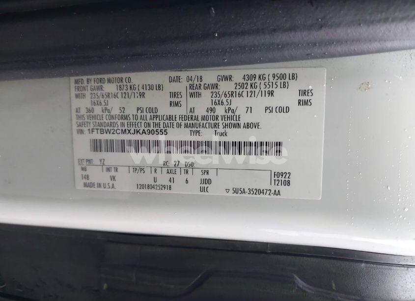 Photo 9 of 2018 Ford Transit-350 (VIN 1FTBW2CMXJKA90555)