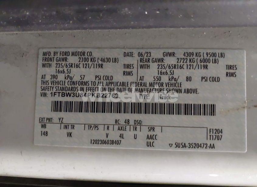 Photo 9 of 2023 Ford Transit-350 CARGO VAN (VIN 1FTBW3U84PKB22769)