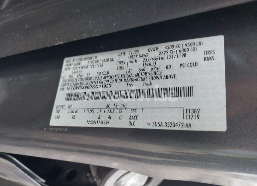 Photo 9 of 2023 Ford Transit-350 CARGO VAN (VIN 1FTBW3X86PKC01923)