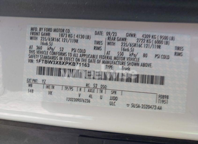 Photo 9 of 2023 Ford Transit-350 CARGO VAN (VIN 1FTBW3X8XPKB71163)