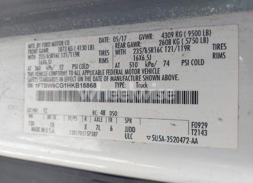 Photo 8 of 2017 Ford Transit-350 (VIN 1FTBW9CG1HKB18868)