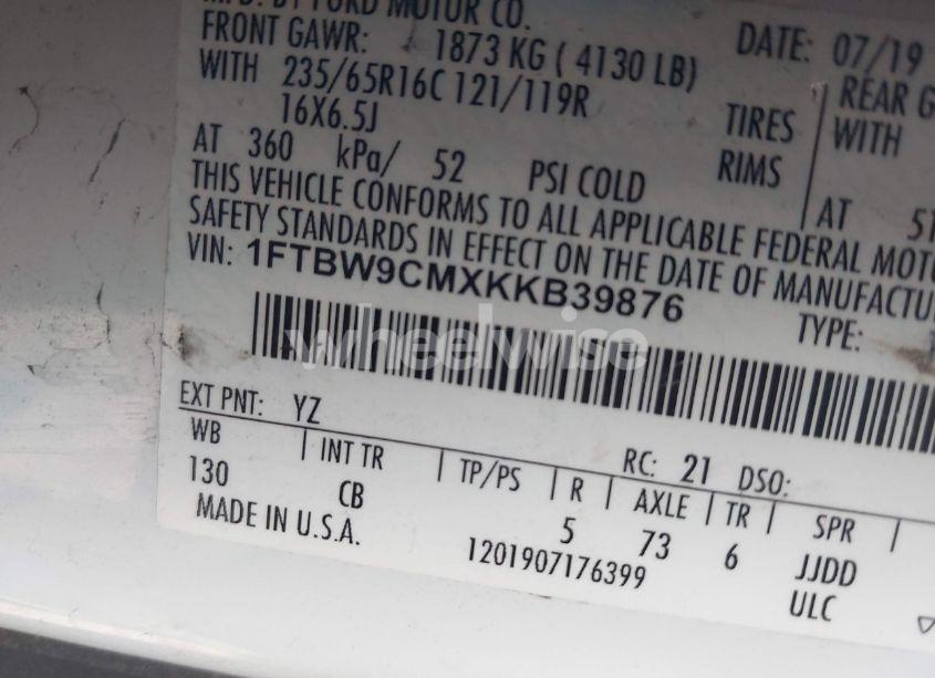 Photo 9 of 2019 Ford Transit-350 (VIN 1FTBW9CMXKKB39876)