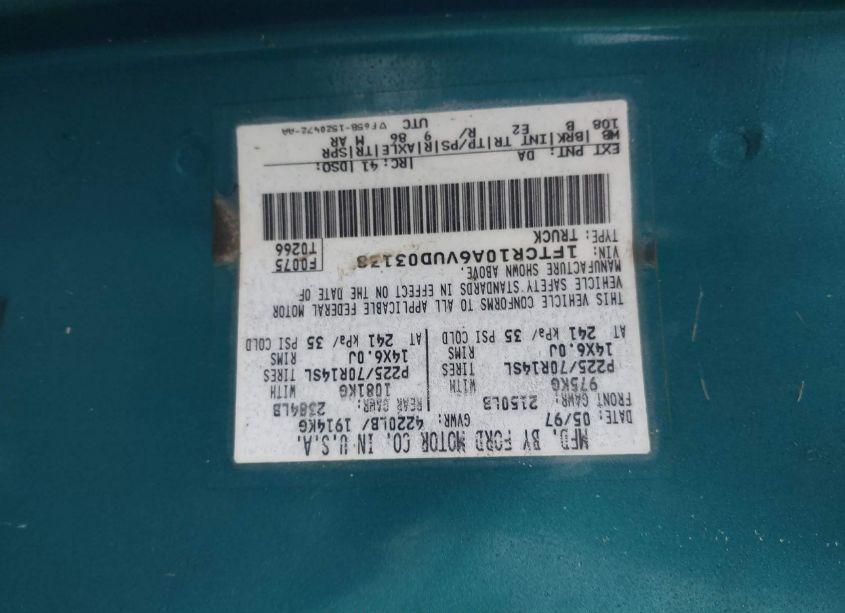 Photo 9 of 1997 Ford Ranger SPLASH/XL/XLT (VIN 1FTCR10A6VUD03138)