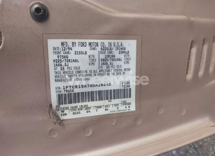 Photo 9 of 1995 Ford Ranger N/A (VIN 1FTCR10A7SUA16645)