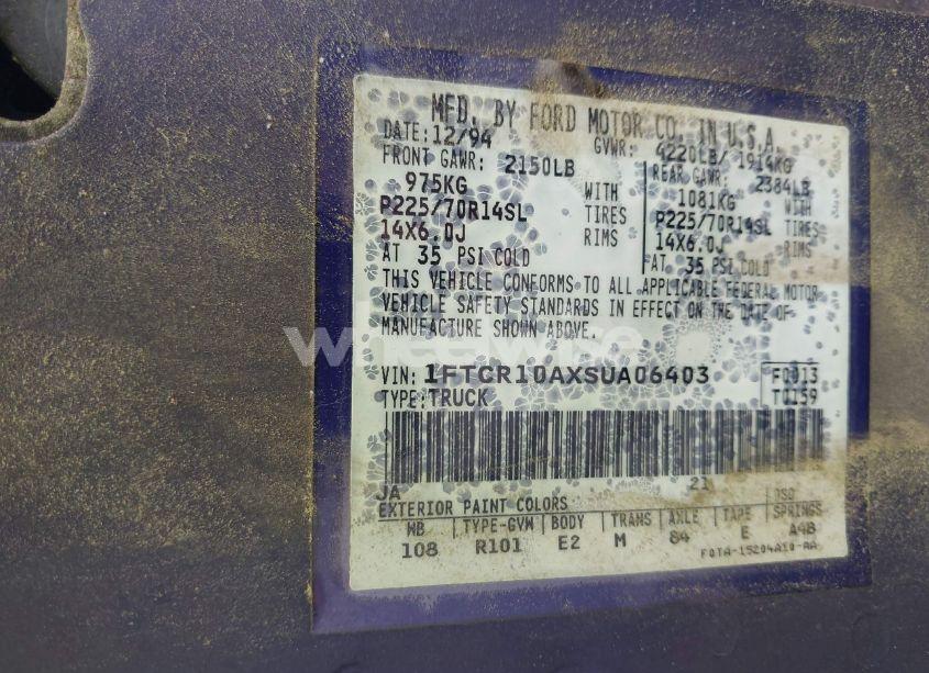 Photo 9 of 1995 Ford Ranger N/A (VIN 1FTCR10AXSUA06403)