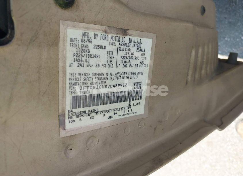 Photo 9 of 1997 Ford Ranger SPLASH/XL/XLT (VIN 1FTCR10U0VUA39912)