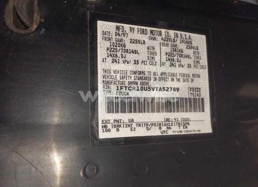 Photo 9 of 1997 Ford Ranger SPLASH/XL/XLT (VIN 1FTCR10U5VTA52709)