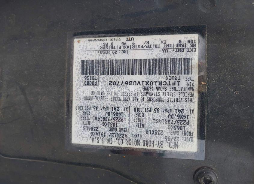 Photo 9 of 1997 Ford Ranger SPLASH/XL/XLT (VIN 1FTCR10X1VUB67702)