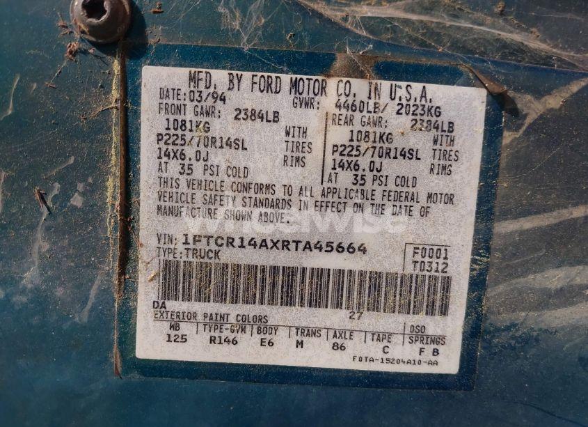 Photo 9 of 1994 Ford Ranger SUPER CAB (VIN 1FTCR14AXRTA45664)