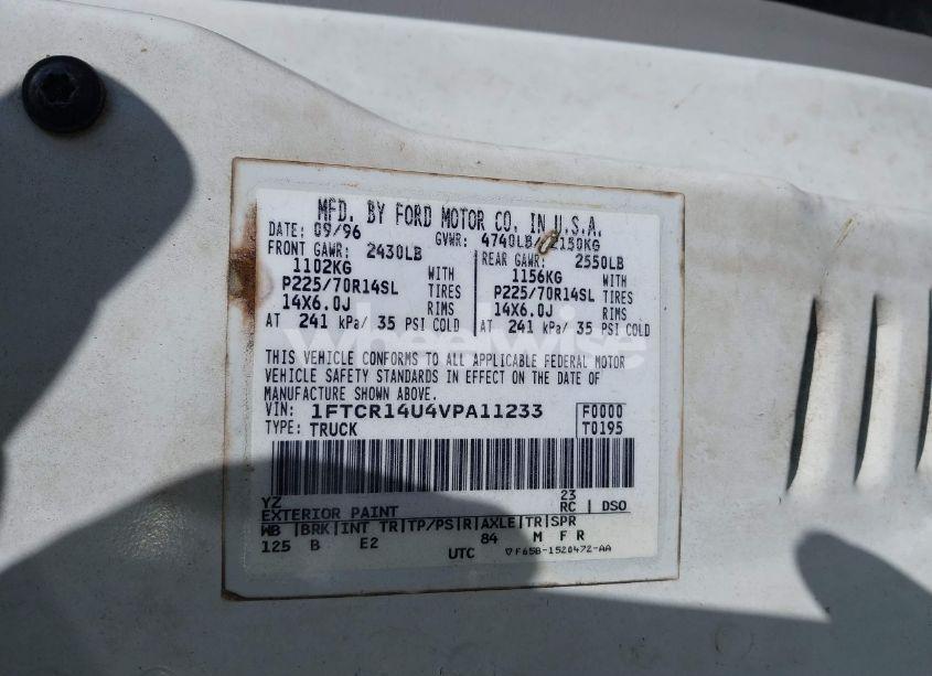 Photo 9 of 1997 Ford Ranger SPLASH/XL/XLT (VIN 1FTCR14U4VPA11233)