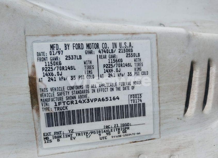 Photo 9 of 1997 Ford Ranger SPLASH/XLT (VIN 1FTCR14X3VPA65164)