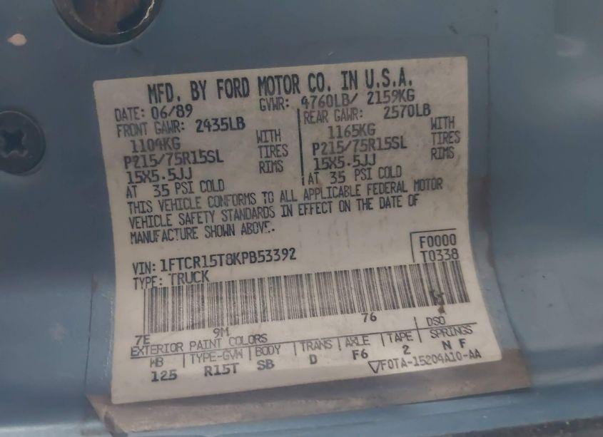 Photo 9 of 1989 Ford Ranger SUPER CAB (VIN 1FTCR15T8KPB53392)