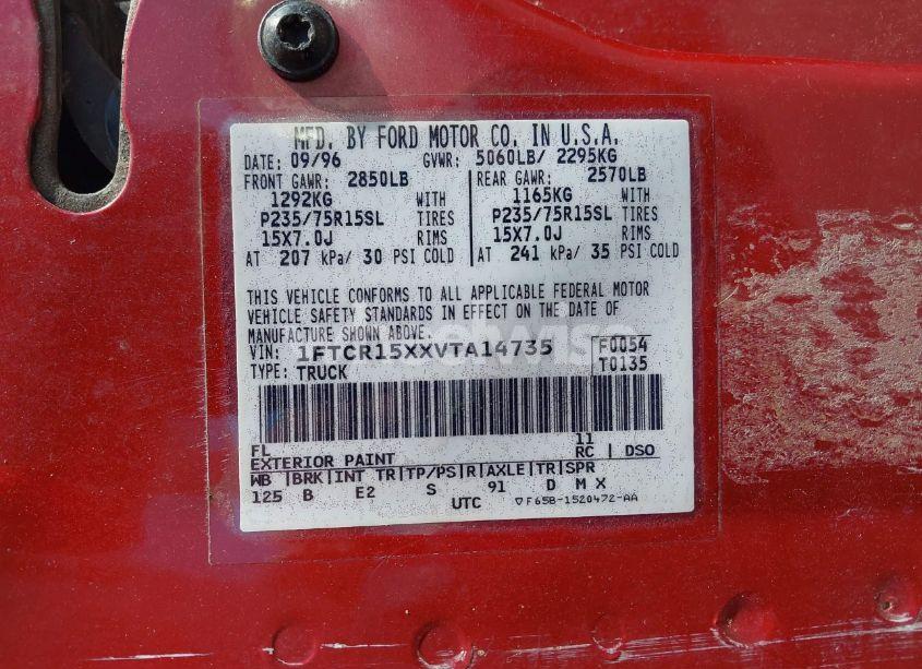 Photo 9 of 1997 Ford Ranger SPLASH/STX/XLT (VIN 1FTCR15XXVTA14735)