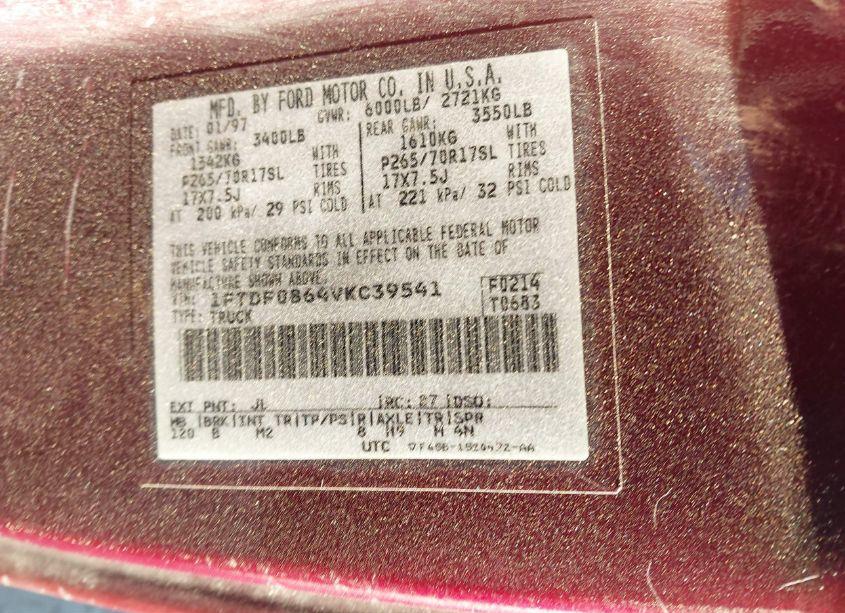 Photo 9 of 1997 Ford F-150 LARIAT/XL/XLT (VIN 1FTDF0864VKC39541)