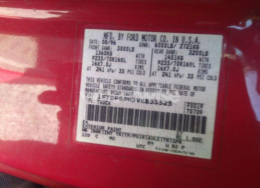 Photo 9 of 1997 Ford F-150 LARIAT/XL/XLT (VIN 1FTDF08W3VKB53525)