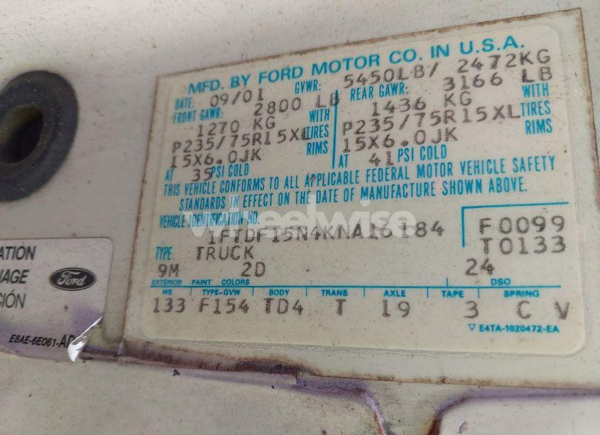 Photo 9 of 1989 Ford F150 (VIN 1FTDF15N4KNA16184)