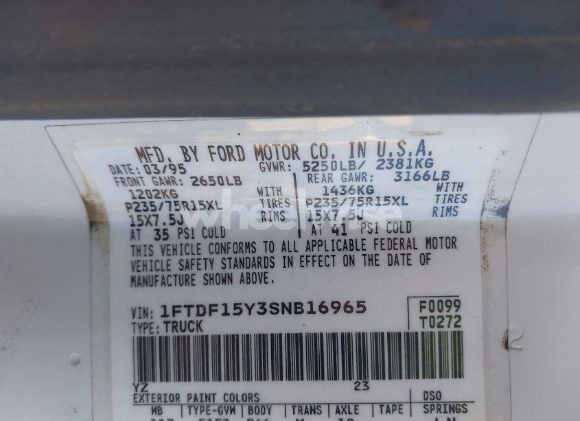 Photo 9 of 1995 Ford F150 (VIN 1FTDF15Y3SNB16965)