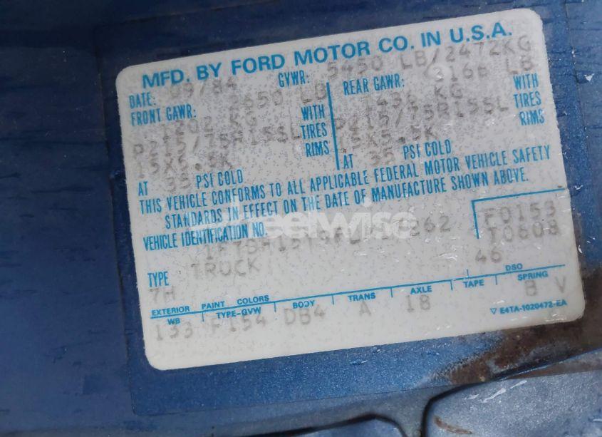 Photo 9 of 1985 Ford F150 (VIN 1FTDF15Y9FLA17262)