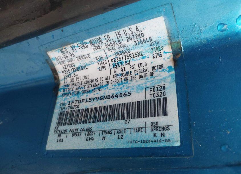 Photo 9 of 1995 Ford F150 N/A (VIN 1FTDF15Y9SNB64065)