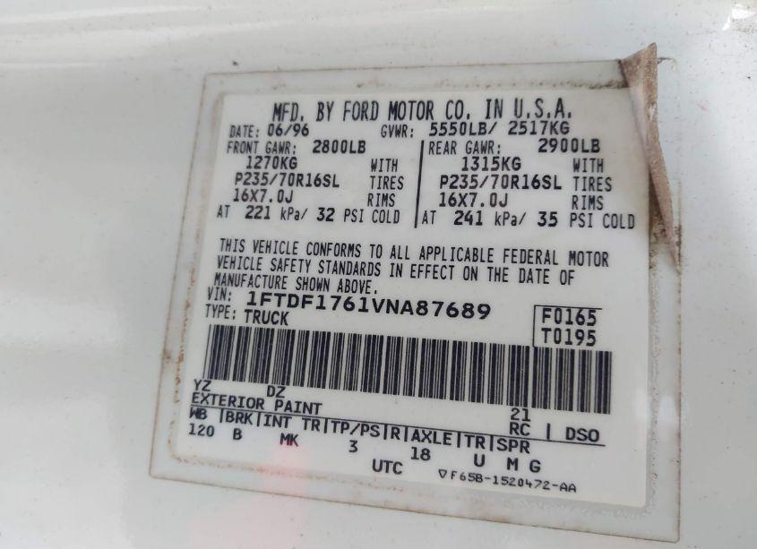 Photo 9 of 1997 Ford F-150 LARIAT/STANDARD/XL/XLT (VIN 1FTDF1761VNA87689)