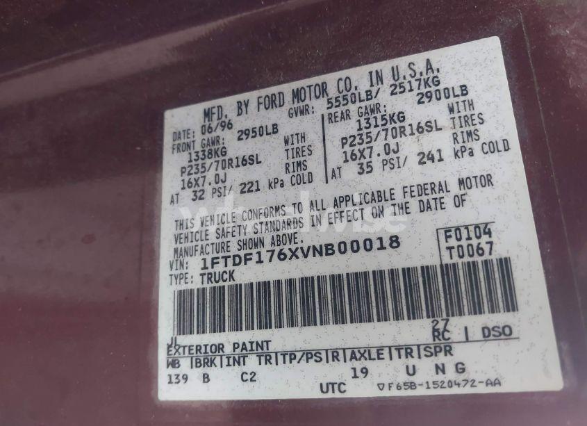 Photo 9 of 1997 Ford F-150 LARIAT/STANDARD/XL/XLT (VIN 1FTDF176XVNB00018)