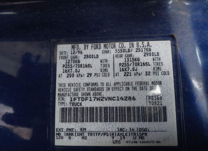 Photo 9 of 1997 Ford F-150 LARIAT/STANDARD/XL/XLT (VIN 1FTDF17W2VNC14286)