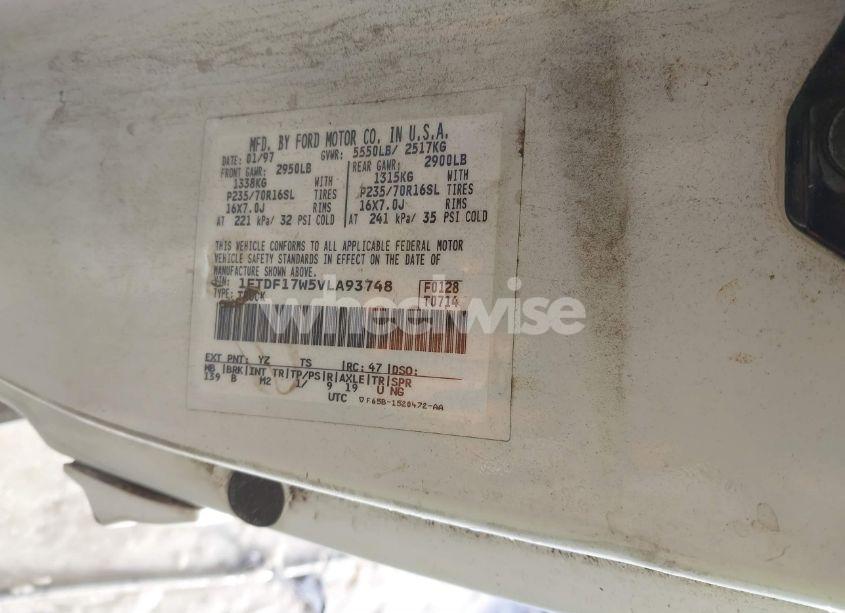 Photo 9 of 1997 Ford F-150 LARIAT/STANDARD/XL/XLT (VIN 1FTDF17W5VLA93748)