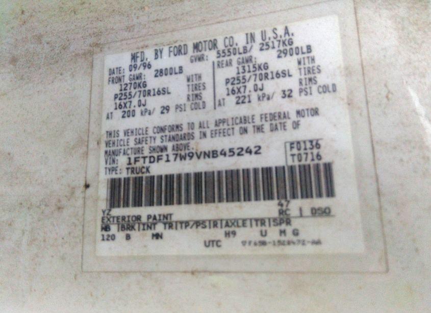 Photo 9 of 1997 Ford F-150 LARIAT/STANDARD/XL/XLT (VIN 1FTDF17W9VNB45242)