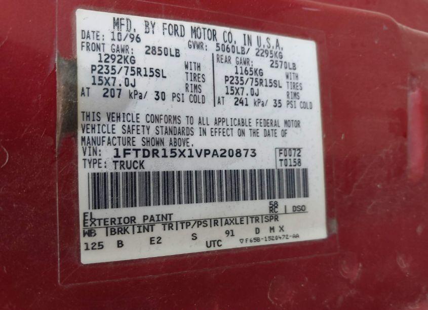 Photo 9 of 1997 Ford Ranger SPLASH/STX/XLT (VIN 1FTDR15X1VPA20873)