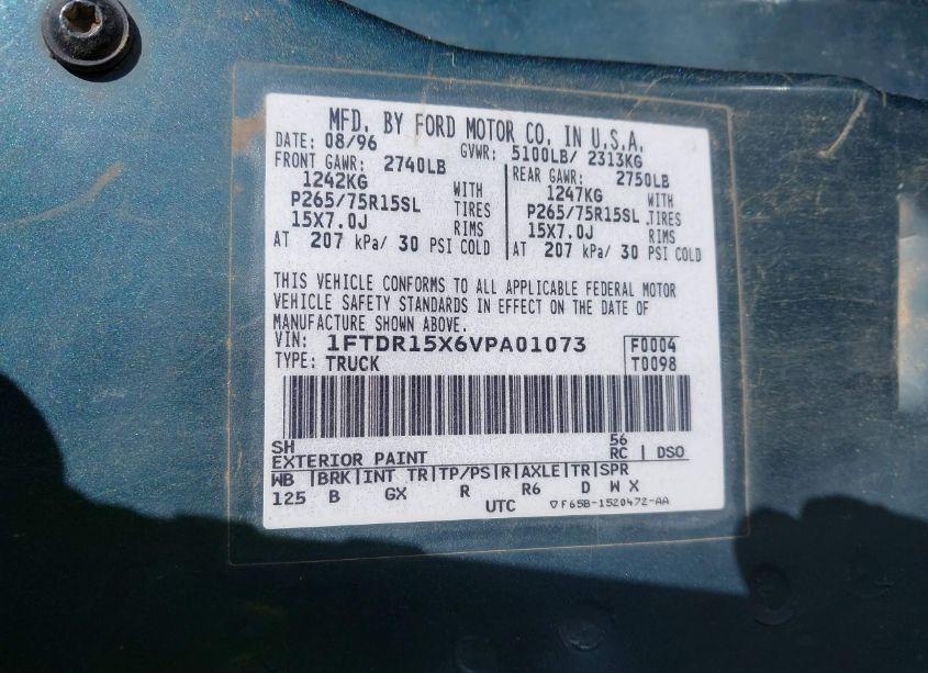 Photo 9 of 1997 Ford Ranger SPLASH/STX/XLT (VIN 1FTDR15X6VPA01073)